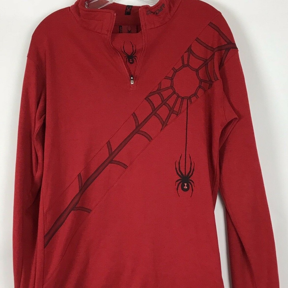 SPYDER Boys Pullover Long Sleeve Shirt Red Black
